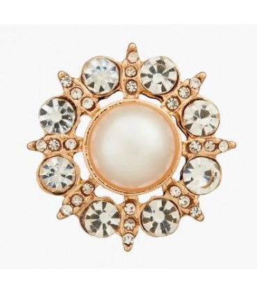 Bouton sur pied : 23mm - Strass OR