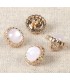 Bouton sur pied 11 mm - Doré et perle BLANC
