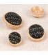 Bouton bijou recouvert - 21mm - NOIR