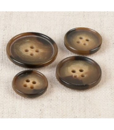 Bouton de Costume - 15mm- Écailles MARRON