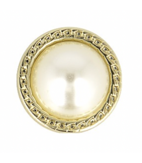 Bouton sur pied 18 mm - Doré et perle IVOIRE