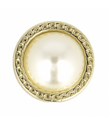 Bouton sur pied 22 mm - Doré et perle IVOIRE