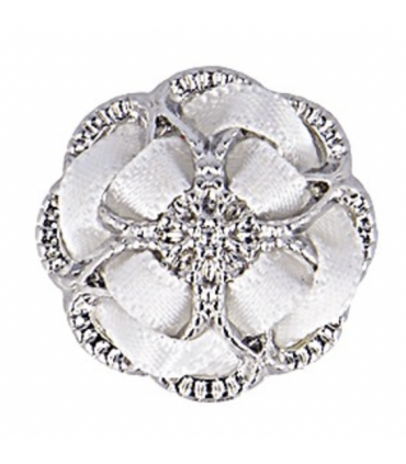 Bouton bijou Camélia sur pied - 19mm ARGENT