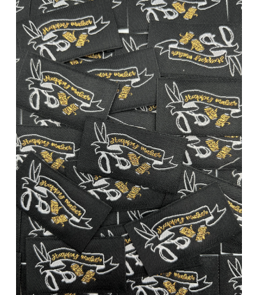 Étiquette tissée à coudre lurex : Happy maker