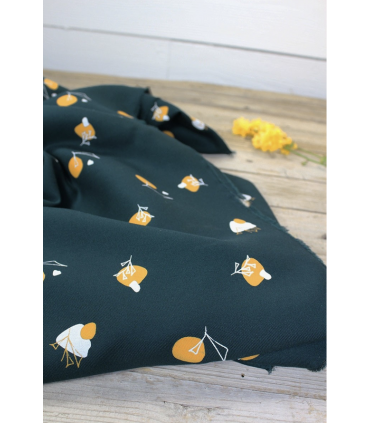 ÉGLANTINE ET ZOÉ Sergé de Viscose Stone Dark Lagune