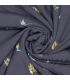 Viscose MARINE imprimé oiseaux de paradis x1.4m