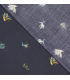 Viscose MARINE imprimé oiseaux de paradis x1.4m