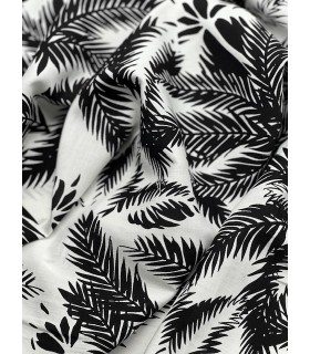 Viscose imprimé feuilles de palmiers