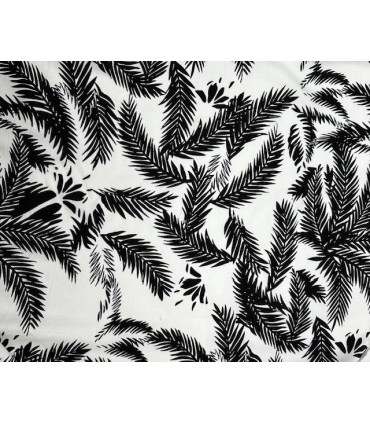 Viscose imprimé feuilles de palmiers