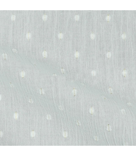 Voile de coton texturé BLANC avec ses traits Lurex