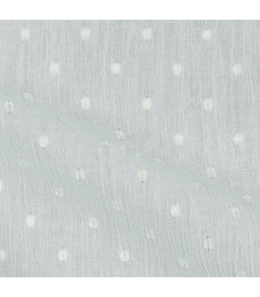 Voile de coton texturé BLANC avec ses traits Lurex