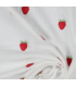 POPPY : Double gaze de coton brodée BLANC motifs Fraises