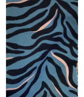 Jersey zèbre BLEU NOIR ROSE
