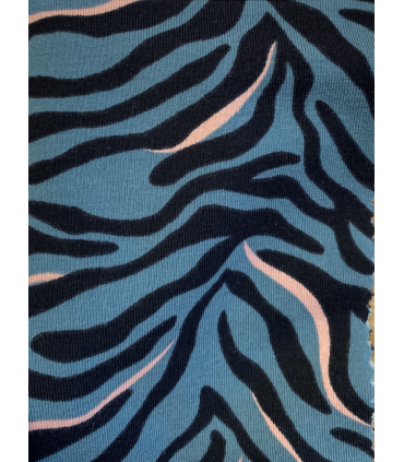 Jersey zèbre BLEU NOIR ROSE