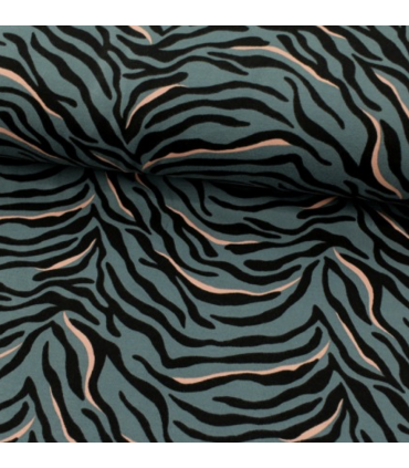Jersey zèbre BLEU NOIR ROSE
