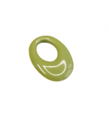 Pendentif ovale en acétate - PISTACHE