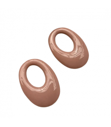 Pendentif ovale en acétate - VIEUX ROSE