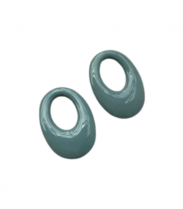 Pendentif ovale en acétate - GRIS BLEU