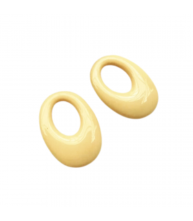 Pendentif ovale en acétate - JAUNE PASTEL