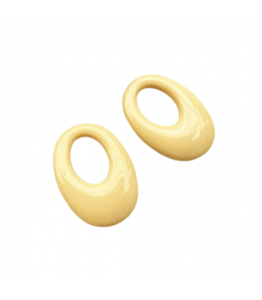 Pendentif ovale en acétate - JAUNE PASTEL