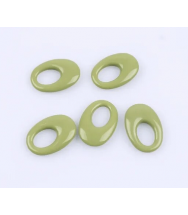 Pendentif ovale en acétate - VERT AMANDE