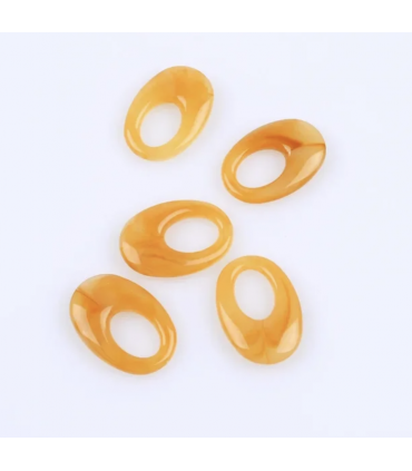 Pendentif ovale en acétate - MARBRÉ ORANGE