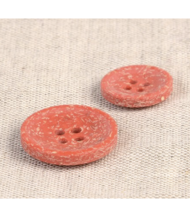 Bouton en écorce de riz - ROUGE - 15mm