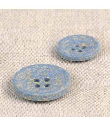 Bouton en écorce de riz - BLEU CIEL - 15mm