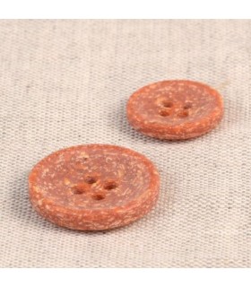 Bouton en écorce de riz - ROUILLE - 15mm