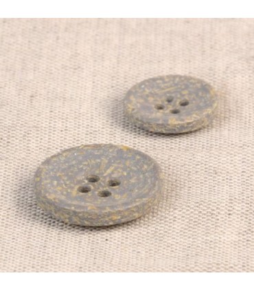 Bouton en écorce de riz - GRIS CENDRE - 15mm