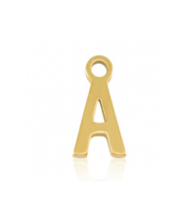 Pendentif Lettre A acier inoxydable - DORÉ