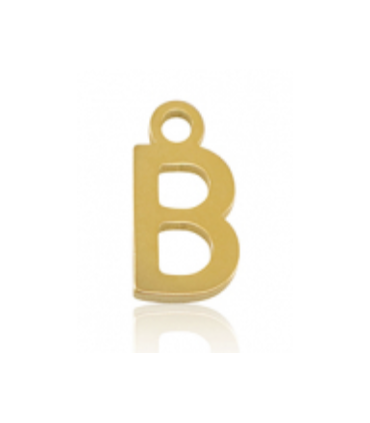 Pendentif Lettre B acier inoxydable - DORÉ