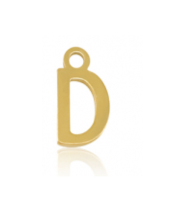 Pendentif Lettre D acier inoxydable - DORÉ