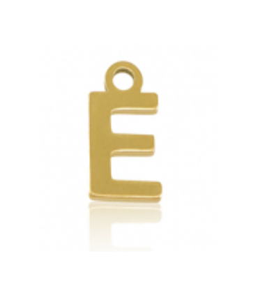 Pendentif Lettre E acier inoxydable - DORÉ