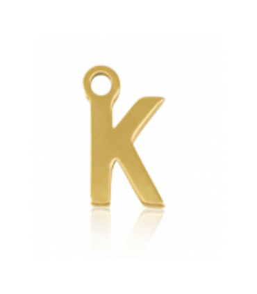 Pendentif Lettre K acier inoxydable - DORÉ