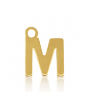 Pendentif Lettre M acier inoxydable - DORÉ