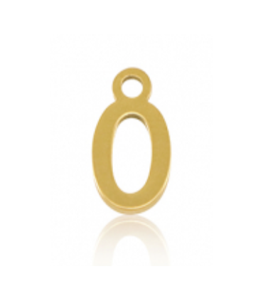 Pendentif Lettre O acier inoxydable - DORÉ