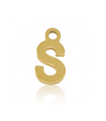 Pendentif Lettre S acier inoxydable - DORÉ