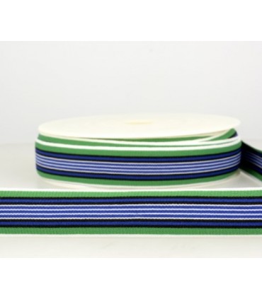 RUBAN STRECH MULITICOLOR Bleu et Vert