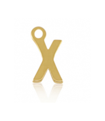 Pendentif Lettre X acier inoxydable - DORÉ