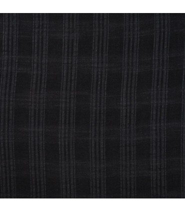 Voile de coton Structuré - NOIR x0,2m