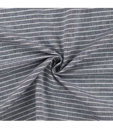 Lin - Coton Rayé - DENIM