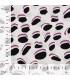 Viscose imprimée fond blanc Forme NOIRE et MAGENTA
