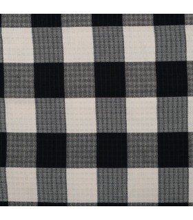 Viscose texturée écossaise NOIR et SABLE
