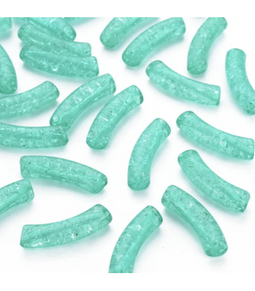 Perles acryliques Tubes Givrées - VERT