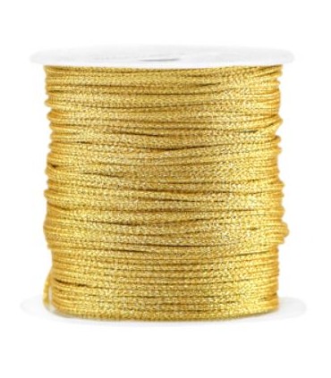 Fil macramé tressé 1mm Doré métallique