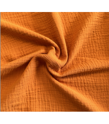 DOUBLE GAZE de coton - MANDARINE  - GOTS