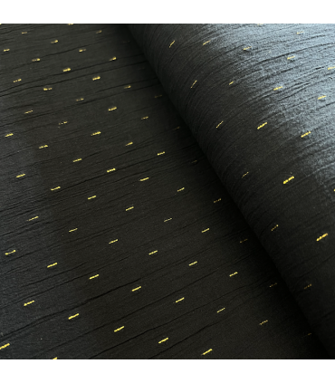 Voile de coton texturé MARINE avec ses traits Lurex