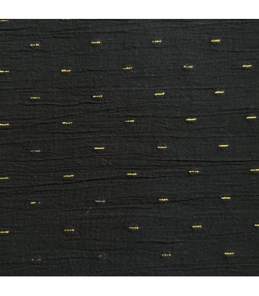 Voile de coton texturé MARINE avec ses traits Lurex