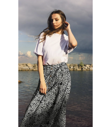 Viscose ÉCRU motifs taches NOIR